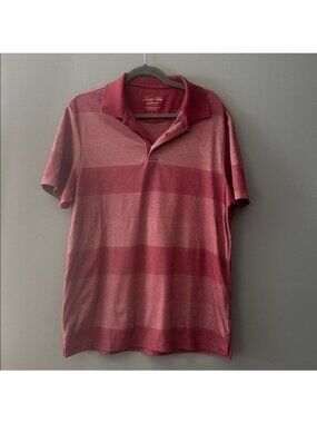 Tasso Elba Supima Cotton Men’s Pullover Polo Shirt Size L Red
